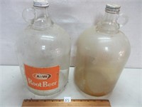 RETRO GLASS A AND W ROOT BEER JUGS