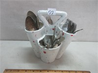 COOL CERAMIC SPOON HOLDER AND CUTLERY