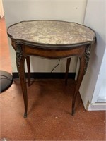 French Marble Top Ormolu Lamp Table
