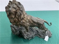 Bronze Roaring Lion on Rocks, Chopmark Seal