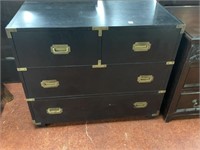 Baker Furn. Co. 2 Over 2 Black Campaign Chest