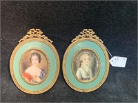 Antique French Pair of Miniature Portrait Painting