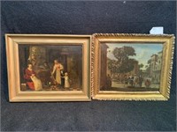 Two Antique European Paintings on Copper, Framed