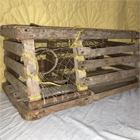 Vintage Crab Trap w/fish net 29x15