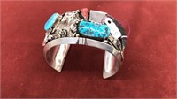 turquoise and heavy sterling bracelet