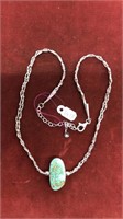 sterling silver necklace with turquoise stone