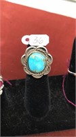 sterling silver ring with turquoise stone