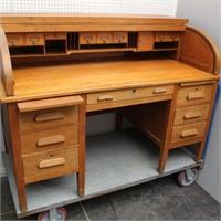 Lovely Oak Roll Top Desk