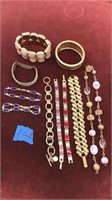 Collection of assorted bracelets and bangle