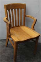 Oak Slat Back  Office Arm Chair
