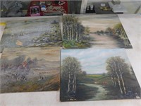 COLLECTION OF 4 OIL ON BOARD BY CK OWENS