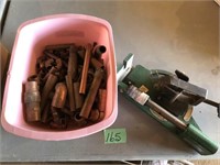 tub of copper fittings & tube notcher