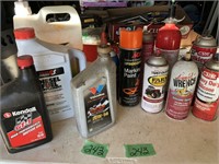 partial cans of oil & more