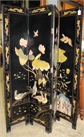 Korean  Room Divider-Bird & Flower Carving