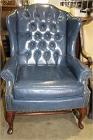 Naugahyde Stationary Chair - Blue