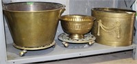 Three Brass Type Planters