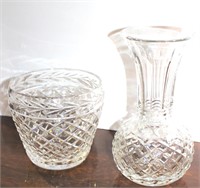 Lead Crystal Vase and Bowl