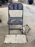 Metal Folding Chair And Ceiling Tin