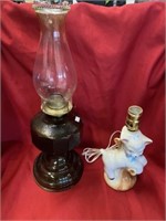 Oil Lamp And Lamb Lamp No Shade