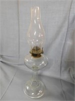 Antique oil lamp with chimney, 19" tall