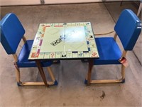 Vintage Hand Made Monopoly Game Table, Complete