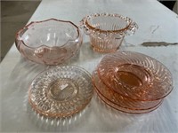 Pink Saucers, Bowl, Dish