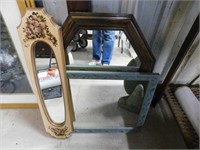 Mirrors: octagon beveled in wooden frame - skinny