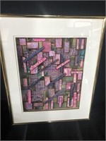 Contemporary Art in Shadow Box Frame Signed