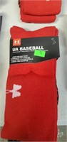 2 pair Under Armour  red baseball socks