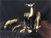 Brass Deer and Horses