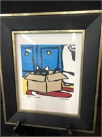 Framed Painting titled Spike ina Box Signed