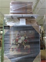 Pallet of 31 Assorted Frames and Stretched Artwork