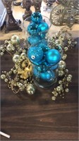 Blue and gold bulbs and holders