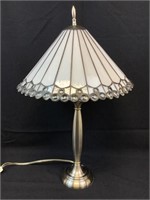 Tiffany Style Lamp with Brushed Nickel Base