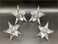Set of 4 Crystal Rosenthal Star Candlesticks