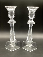 Pair of Crystal 10in Candlesticks