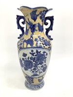 Crackle Finish Chinoiserie Vase