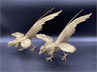 Pair of Large Gilt Bronze Pheasants