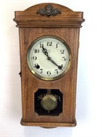Seikosha Oak Case Wall Clock ca. 1900