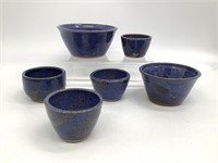 Original Robert Finn Blue Pottery Bowls