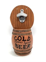 Cold Beer Hanging Wooden Bottle Opener