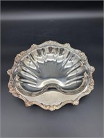 Poole Silver Plate Footed Shell Serving Tray