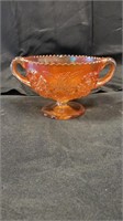 Dugan Diamond Marigold Carnival Glass Floral &