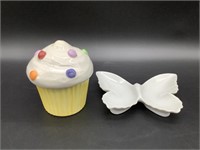 Decorative Cupcake and Butterfly Trinket Dishes