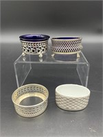 Four Reticulated Sterling Individual Salts