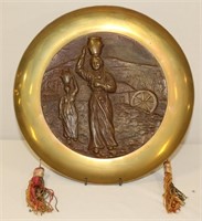11" Heavy Brass Plate feat Women at the Well