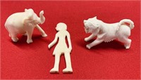 3 Small Ivory? Figurines