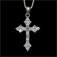Sterling silver vintage 1.25" cross with