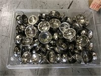 Bin of Stainless Steel Ice Cream Dishes