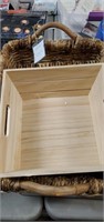 Wood crate & Woven Tray